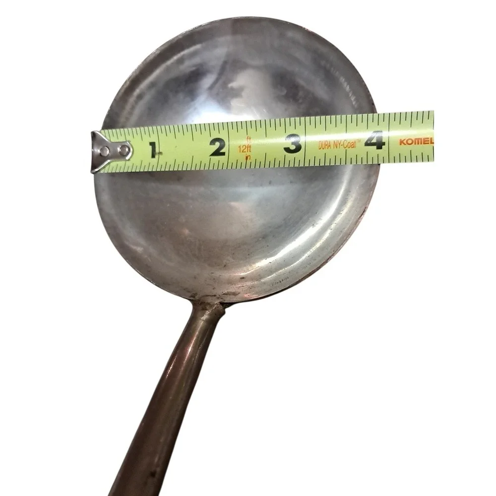 Vintage WOK Ladle unbranded , Stainless with wood 13